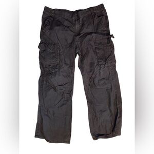 Divided Wide Leg Cargo Pants in Black